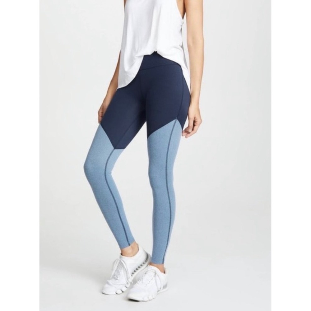 Beyond Yoga Womens Leggings S Navy Blue Colorblock High Waisted Activewear